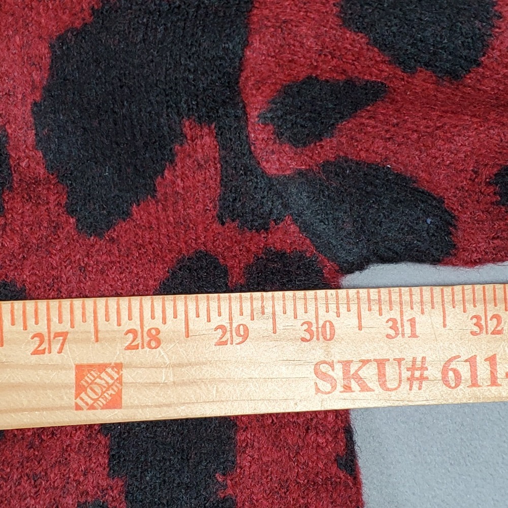 Eloquii Cardigan Womens Plus 26/28 Red Leopard Animal Print Sweater Mob Wife NEW - Picture 3 of 9